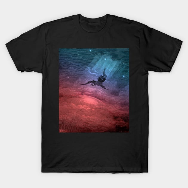 High Resolution Gustave Doré Illustration The Fall of Satan Tinted T-Shirt by tiokvadrat